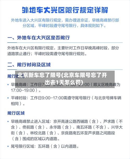 北京新车忘了限号(北京车限号忘了开出去1天怎么罚)-第2张图片