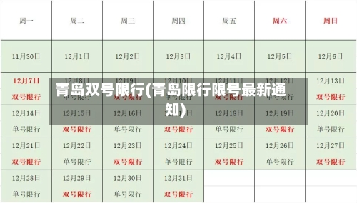 青岛双号限行(青岛限行限号最新通知)