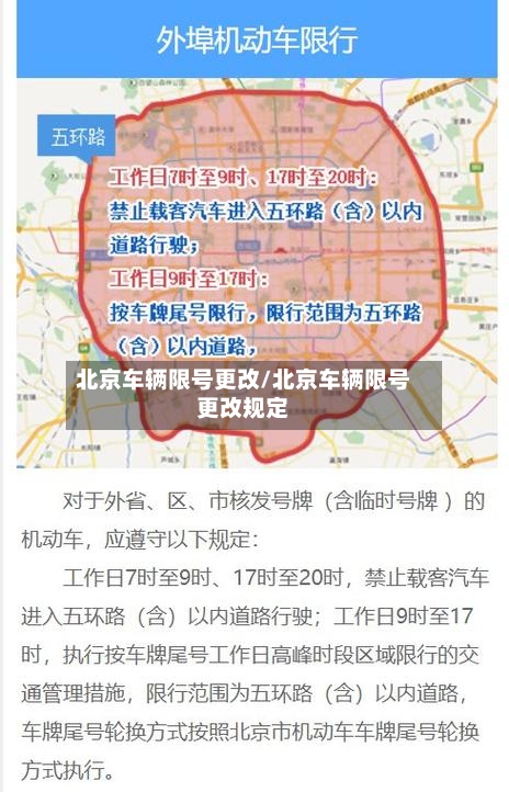 北京车辆限号更改/北京车辆限号更改规定-第3张图片