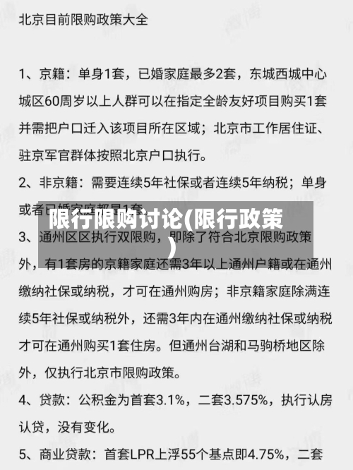 限行限购讨论(限行政策)